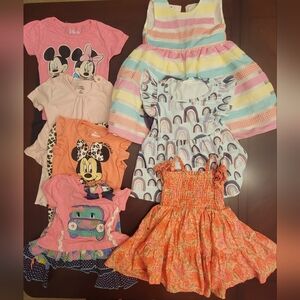 Lot of 7 Toddler Girl Outfits, Pants Sets & Dresses, Size 2T/24M, Mixed Brands